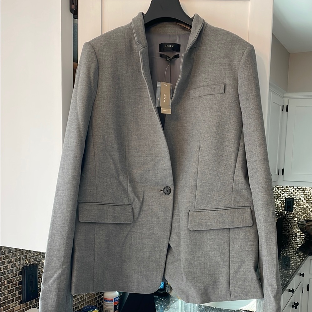 Women’s J Crew Regent Gray Blazer Jacket 16T New
